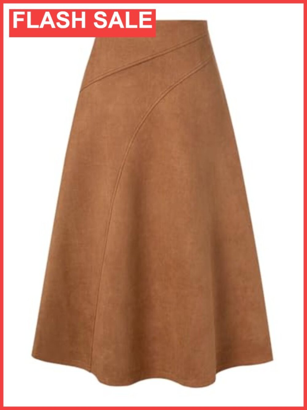 Faux Suede A-Line High Waist Midi Skirt for Fall Winter
